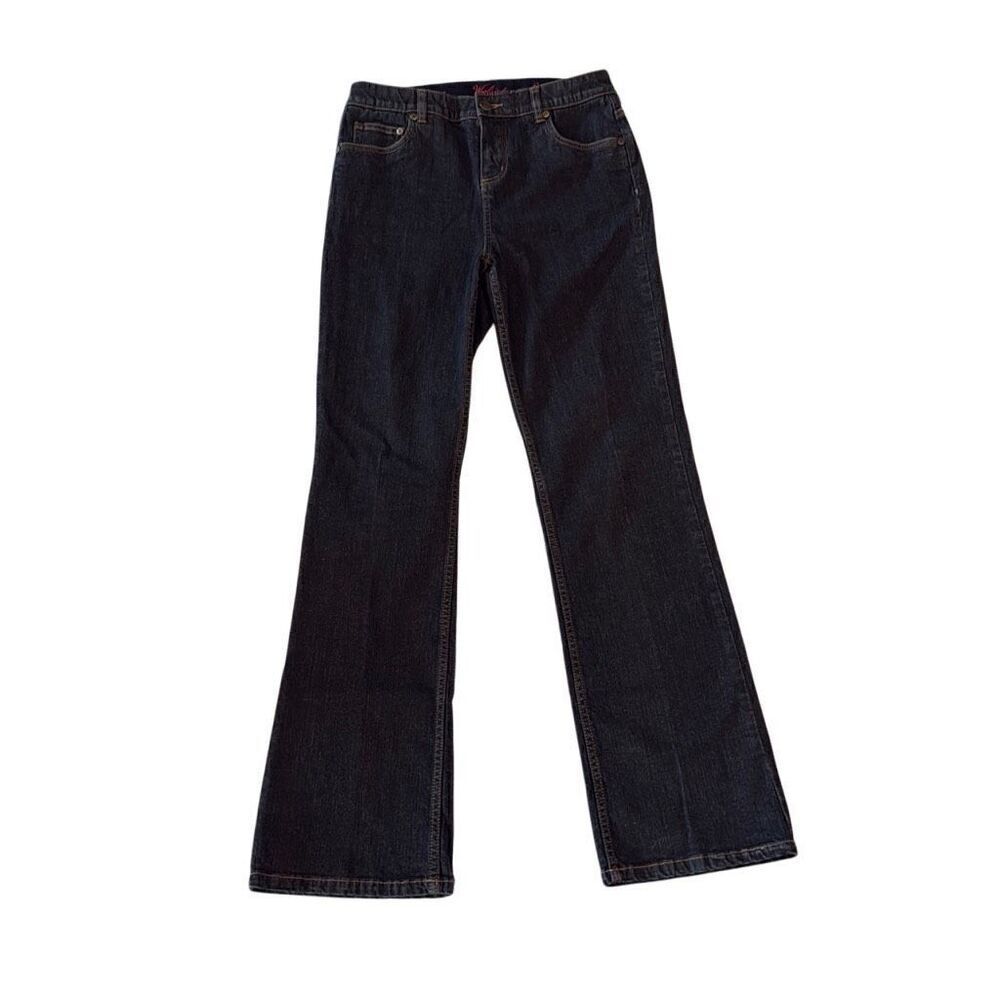 Woolrich Womens High Rise Zip Fly Straight Leg Denim Jeans Washed Black Size 4